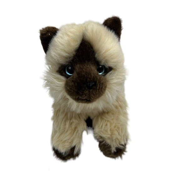 Toys R Us 2015 Realistic Siamese Cat Kitty Stuffed Animal Beige Pet Plush Toy - Picture 1 of 9